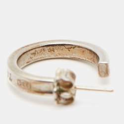 Pre Owned Tiffany & Co. 1837 Narrow Sterling Silver Hoop Earrings