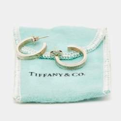 Pre Owned Tiffany & Co. 1837 Narrow Sterling Silver Hoop Earrings