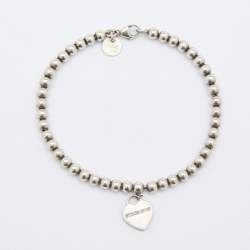 Pre Owned Tiffany & Co. Sterling Silver Return To Tiffany Heart Tag Bracelet