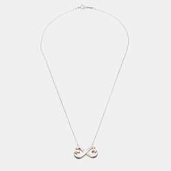 Tiffany & Co. X Paloma Picasso Silver Double Heart Infinity Pendant Necklace