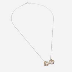 Tiffany & Co. X Paloma Picasso Silver Double Heart Infinity Pendant Necklace