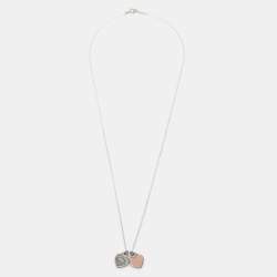 Tiffany & Co. Return to Tiffany Pink Enamel Sterling Silver Heart Tag Pendant Necklace