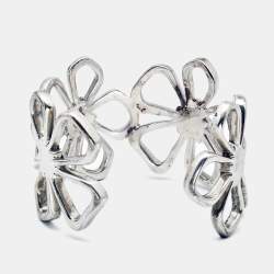 Tiffany & Co. Floral Sterling Silver Open Cuff Bracelet