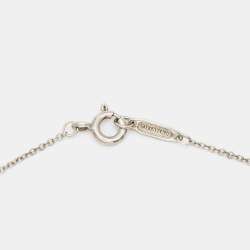 Pre Owned Tiffany & Co. Sterling Silver Double Heart Tag Pendant Necklace