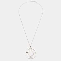 Pre Owned Tiffany & Co. Sterling Silver Atlas Open Pendant Necklace