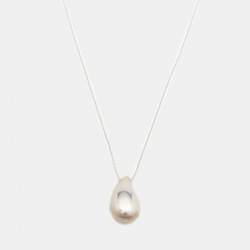 Tiffany & Co. Elsa Peretti Tear Drop Pendant Silver Chain Necklace