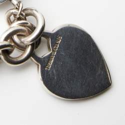 Pre Owned Tiffany & Co. Sterling Silver Heart Tag Charm Toggle Necklace