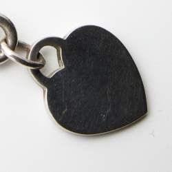Pre Owned Tiffany & Co. Sterling Silver Heart Tag Charm Toggle Necklace