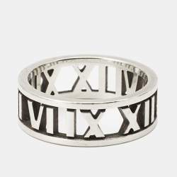 Tiffany & Co. Atlas Silver Open Band Ring Size EU 54