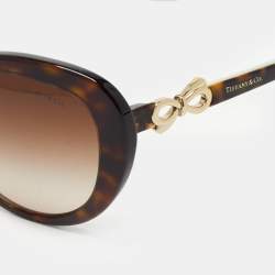 Pre Owned Tiffany & Co. Brown Tortoise TF4059 Cat Eye Sunglasses