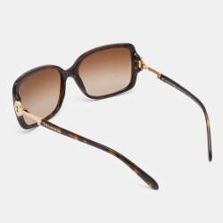 Pre Owned Tiffany & Co. Havana/Brown Gradient TF4043-B Embellished Detail Square Sunglasses