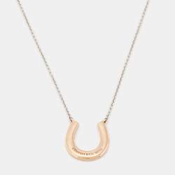 Pre Owned Tiffany & Co. Rubedo Horseshoe Sterling Silver Pendant Necklace