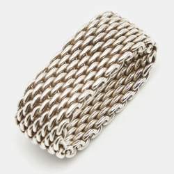 Pre Owned Tiffany & Co. Somerset Sterling Silver Band Ring Size 55