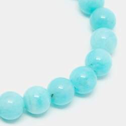 Pre Owned Tiffany & Co. Return To Tiffany Love Heart Tag  Amazonite Sterling Silver Charm Bracelet