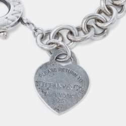 Pre Owned Tiffany & Co. Return To Tiffany Love Heart Tag Sterling Silver Toggle Bracelet