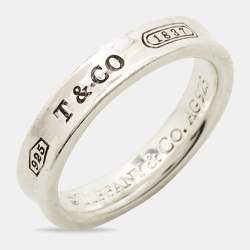 Tiffany & Co. Tiffany 1837 Sterling Silver Band Ring Size 52