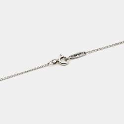 Pre Owned Tiffany & Co. Tiffany Key Diamond Sterling Silver Pendant Necklace
