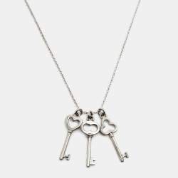 Pre Owned Tiffany & Co. Tiffany Keys Sterling Silver 3 Pendant Necklace