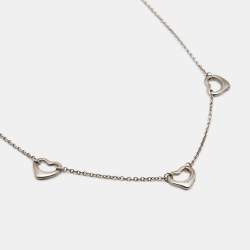 Pre Owned Tiffany & Co. Elsa Peretti Open Heart Sterling Silver Necklace
