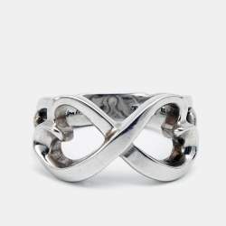 Pre Owned Tiffany & Co.Paloma Picasso Heart Sterling Silver Ring Size 51