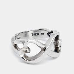 Pre Owned Tiffany & Co.Paloma Picasso Heart Sterling Silver Ring Size 51