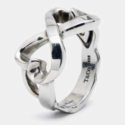 Pre Owned Tiffany & Co.Paloma Picasso Heart Sterling Silver Ring Size 51