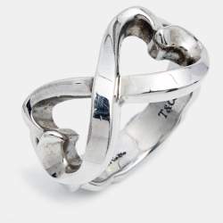 Pre Owned Tiffany & Co.Paloma Picasso Heart Sterling Silver Ring Size 51