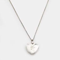 Pre Owned Tiffany & Co. Tiffany Heart Sterling Silver Pendant Necklace