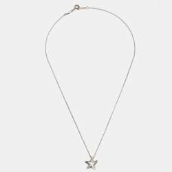 Pre Owned Tiffany & Co. Elsa Peretti Starfish Sterling Silver Pendant Necklace