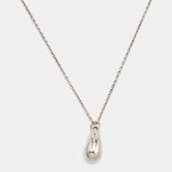 Pre Owned Tiffany & Co. Elsa Peretti Teardrop Sterling Silver Pendant Necklace