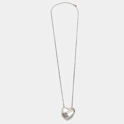 Pre Owned Tiffany & Co. Heart & Arrow Sterling Silver Pendant Necklace