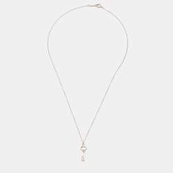 Pre Owned Tiffany & Co. Mini Oval Key Sterling Silver Pendant Necklace