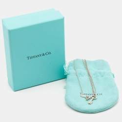 Pre Owned Tiffany & Co. Mini Oval Key Sterling Silver Pendant Necklace