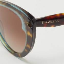 Pre Owned Tiffany & Co. Havana/Brown Gradient TF4163 Paper Flowers Cat-Eye Sunglasses