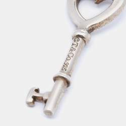 Pre Owned Tiffany & Co. Sterling Silver Heart Key Mini Pendant