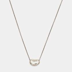 Pre Owned Tiffany & Co. Elsa Peretti Sterling Silver Bean Pendant Necklace