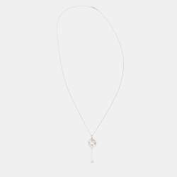 Tiffany & Co. Atlas Key Sterling Silver Pendant Long Chain Necklace