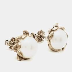 Tiffany & Co. Paloma Picasso Cultured Pearl Olive Leaf Stud Earrings