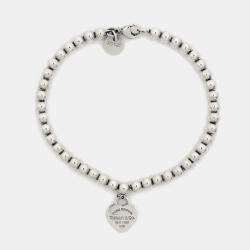 Tiffany & Co. Return to Tiffany Heart Tag Enamel Sterling Silver Beads Bracelet   