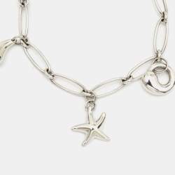 Pre Owned Tiffany & Co. Elsa Peretti Multi-Charm Sterling Silver Link Bracelet