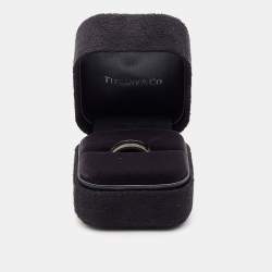 Pre Owned Tiffany & Co. Tiffany T Ceramic Sterling Silver Ring Size 52