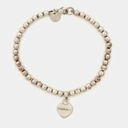 Tiffany & Co. Return To Tiffany Heart Tag Sterling Silver Beaded Bracelet