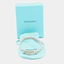 Pre Owned Tiffany & Co. Somerset Sterling Silver Narrow Buckle Wrap Bracelet