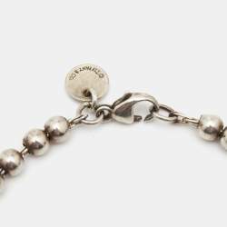 Pre Owned Tiffany & Co. Return to Tiffany Sterling Silver Heart Charm Bead Bracelet