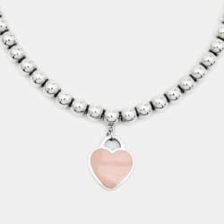 Pre Owned Tiffany & Co. Return To Tiffany  Enamel Sterling Silver Beaded Bracelet