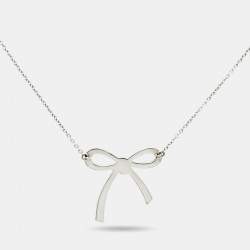 Pre Owned Tiffany & Co. Bow Sterling Silver Necklace