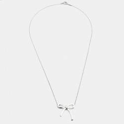 Pre Owned Tiffany & Co. Bow Sterling Silver Necklace