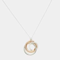 Tiffany & Co. 1837 Interlocking Circles Sterling Silver Rubedo Necklace
