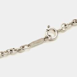 Pre Owned Tiffany & Co. Knot Key Pendant Enamel Sterling Silver Necklace