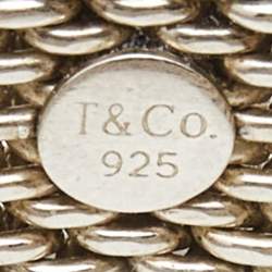 Pre Owned Tiffany & Co. Somerset Mesh Sterling Silver Ring Size 57